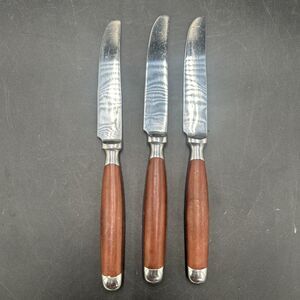 3 Hampton Silversmiths BISTRO-BROWN Stainless Dinner Knives Replacement Flatware